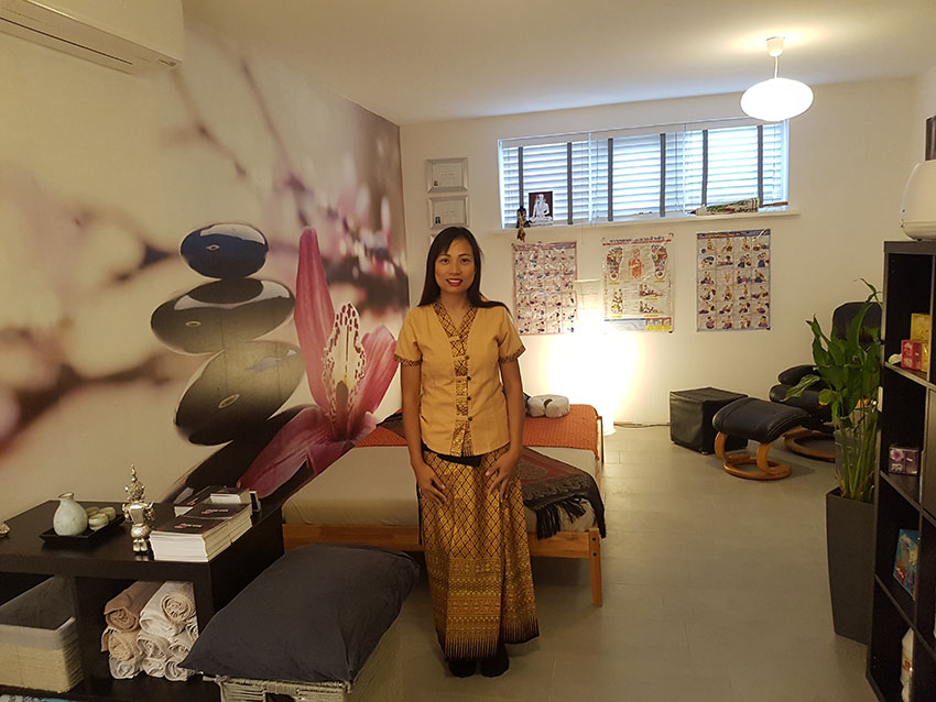 Paveena in de massagestudio van Watpho Massage in Vleuten